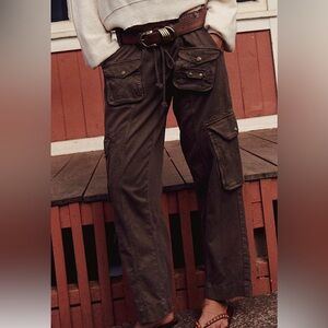 Free People, Brown Cargo Drawstring Pants